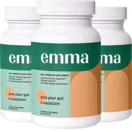 Emma Gut Health Support Supplement 60 Capsules - Promotes Regularity & Supports Flavoring - Dietary Supplement:_PACK of 3