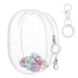 Protective Case for Plush Doll,Large Clear Figure Display Bag with Keychain,PVC Case Blind Box Keychain Carrying Case