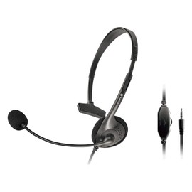 GOPPA GP-HS14/B Goppa Headset, Overhead Type, Single Ear, Monaural, 0.1 inch (3.5 mm), 4 Pole Type (4 Poles to 3 Pole Conversion)
