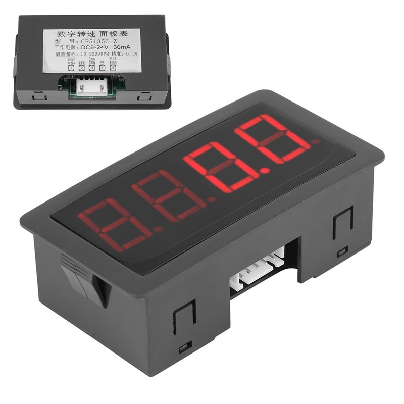 4 Digital LED Tachometer RPM Speed Meter Hall Proximity Switch