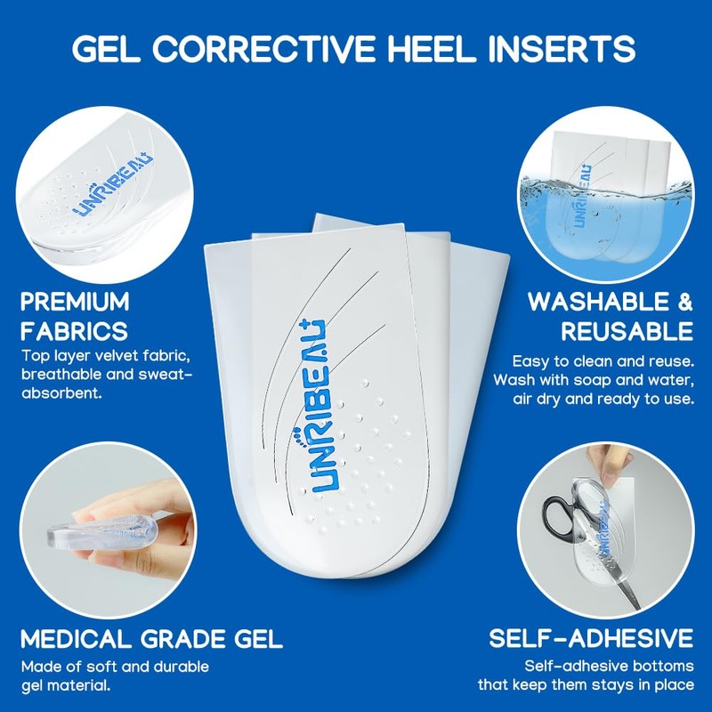 3 Layers Adjustable Supination & Pronation Correction Heel Insoles,Self-Adhesive Medial