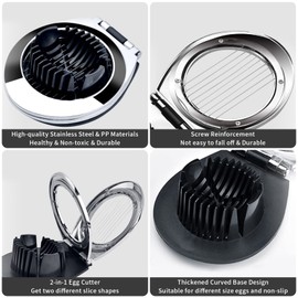 Newaner Egg Slicer 304 Stainless Steel Dishwasher Safe, 2 in 1 Egg Cutting Tool, Egg Divider Columns for Eggs, Kiwi, Strawberries, Soft Foods