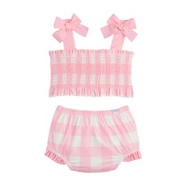 Mud Pie Baby Girl's Children's Smocked Bow 2Pc