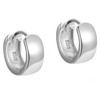 Italian Sterling Silver Hoop Huggie Earrings for Men, Wide Shiny