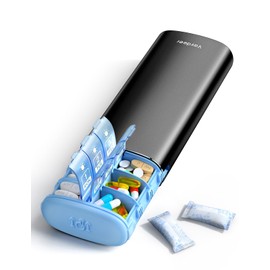 Vaydeer Metal 7 Day Pill Organiser, AM PM, Black