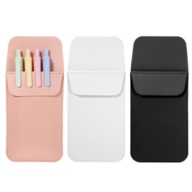 QfwdfcTrenz 3PCS Pocket Protector Leather Pen Pouch Holder Organizer Multi-purpose Pen Pockets Handmade Pencil Pocket Holder for Office Hospital Supplies