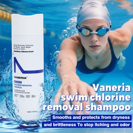 VANERIA 2-in-1 Swim Shampoo & Hard Water Shampoo, Chlorine Removal for Swimmers, Removes Minerals and Buildup for Hard Water, Restorative Hair Care for Swimmers, Safe for Colored Hair, 8.8 oz