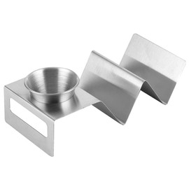 Taco Holder, Stainless Steel Taco Rack with Sauce Cup, Durable Pancake Stand, Home Kitchen Restaurant Buffet Tools