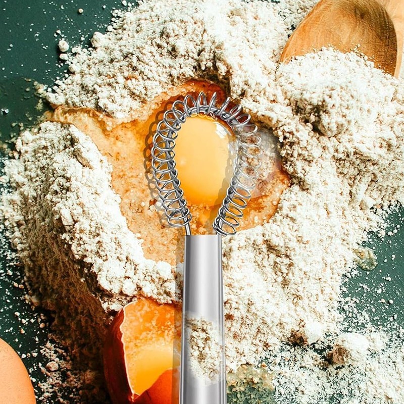 2 Pcs Magic Flat Manual Hand Whisk Stainless Steel Egg