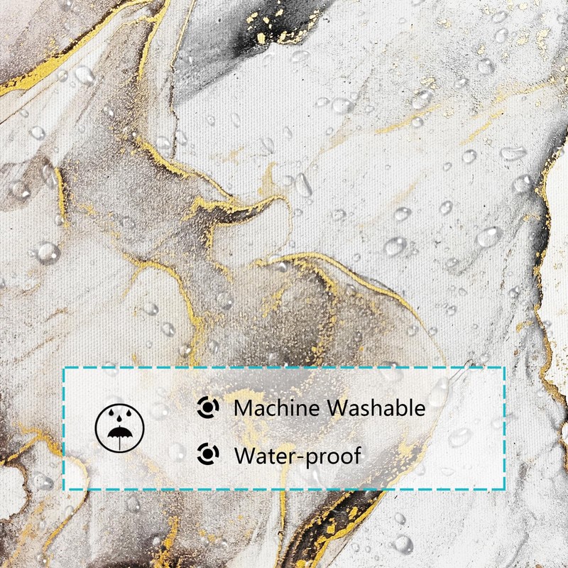 Emwnodti White Marble Shower Curtain for Bathroom Decor, Abstract White