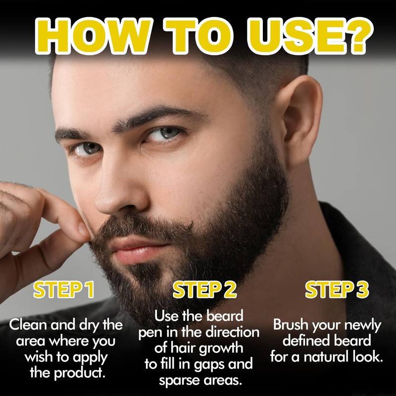 Beard Pencil Filler for Men,Beard Pen Filler Long Lasting Coverage