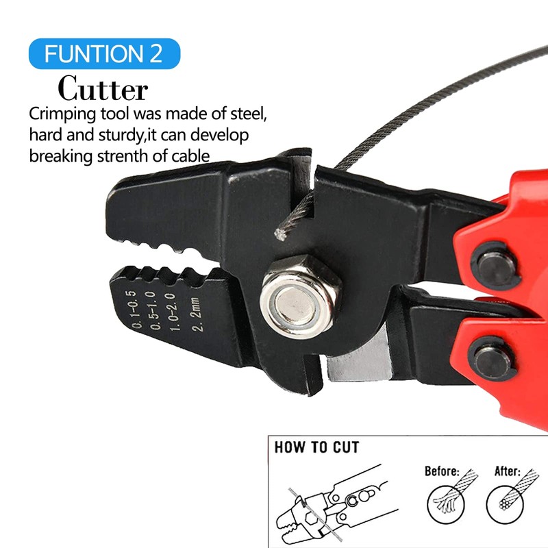 Stainless Steel Wire Rope Kit, with Crimping Tool, 100ft Vinyl