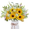 8pcs Sunflower Artificial Flowers Picks, Mixed Faux Tulips and Daisies;