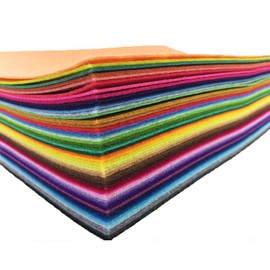 flic-flac 54pcs Felt Fabric Sheet Assorted Color Felt Pack DIY Craft Squares Nonwoven (30cm*30cm)