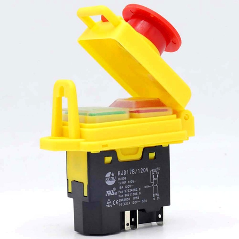 KEDU KJD17B 120V/16A 5 Pins Industrial Electromagnetic Switch Waterproof ON