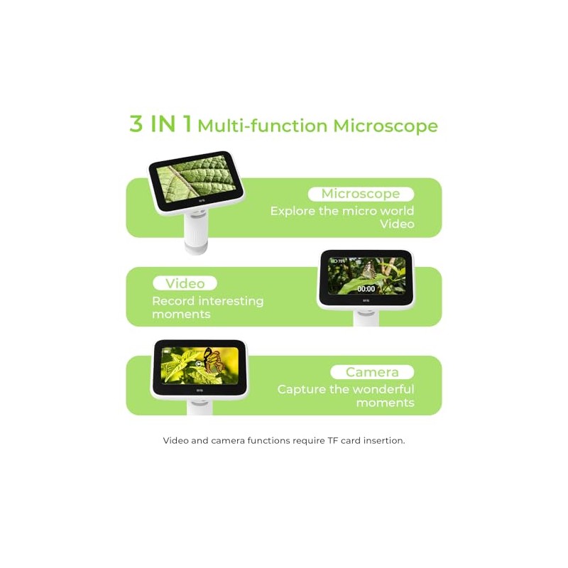 1000X Handheld Digital Microscope for Kids, 4.3" Large LCD Screen