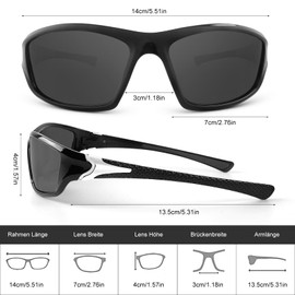 gzerma 3 Pairs of Men's Polarised Cycling Glasses UV400 Sunglasses Sports Glasses for Women for Cycling Ski Golf Fishing Driving Hiking