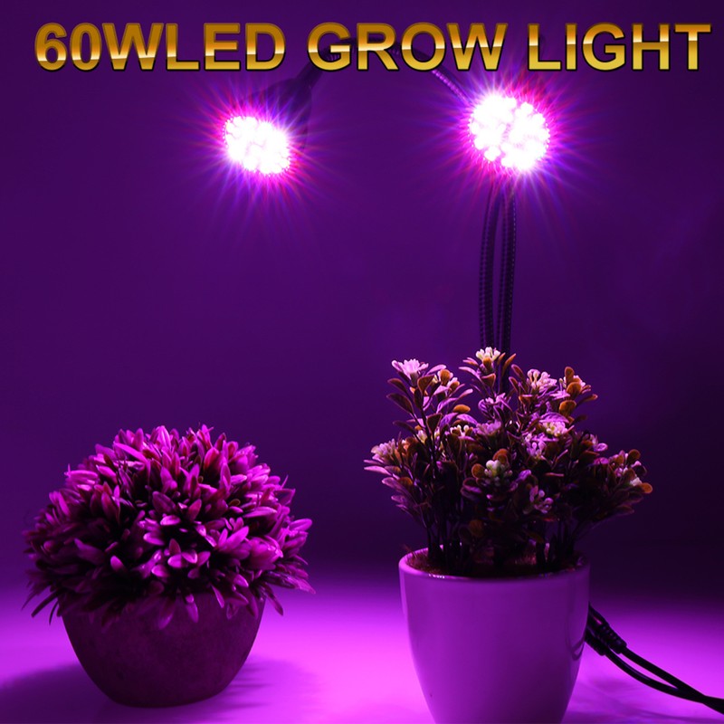 Dual Head 56 LED Indoor Desk Plant Flower Grow Light