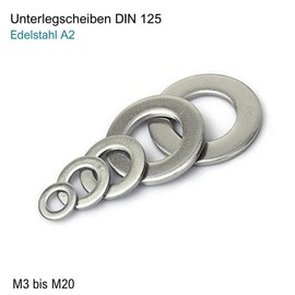 Washers M20 Stainless Steel A2 – DIN 125 – Washers – Washers – Flat Washers (Size: M20; Quantity: 25 Pieces)