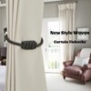 BEL AVENIR Magnetic Curtain Tiebacks, Decorative Drapery Holdbacks Modern Woven