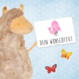 Mr. & Mrs. Panda Personalisiertes Blechschild Sternzeichen Jungfrau DIN A5 - Personalisierte Geschenke, Wand-Dekoration, Metallschild, Jungfer,