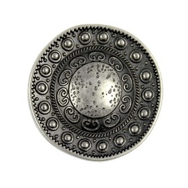 Bezelry 10 Pieces Beads Around The Dome Metal Shank Buttons. 23mm (7/8 inch) (Gray Silver)