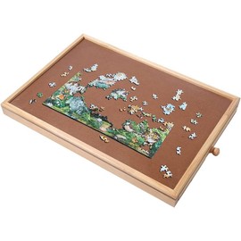 100 Piece Compact 17.3 X 13.3 Inch Puzzle Board - Suitable for Puzzles Up to 16 X 12 Inches,Personal Small Jigsaw Puzzles Table,with Storage Drawers