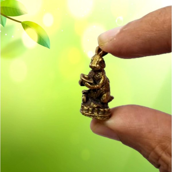 Purpledip Rare Miniature Brass Figurine Bunny Rabbit: Collectible Statue With