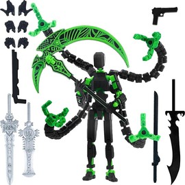 5.5 Inch Assembly Completed T13 Action Figure 3D Printed Multi-Jointed Movable T13 Lucky 13 Dummy 13 Nova 13 Robot 13 Action Figure Desktop Decorations for Game Lovers - Size: 5.5inch