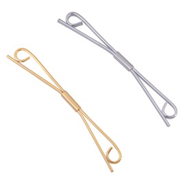 2PCS Bowtie Collar Clips Necktie Tie Clips Collar Bar Shirt Stay Tie Pins Cravat Clip for Men