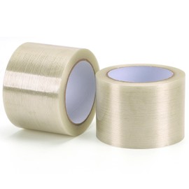 nicestrong Strapping Tape 3 inch, Heavy Duty Shipping Packing Tape, Clear Filaments Run Lengthwise, Waterproof, Fiberglass Reinforced Packing Tape