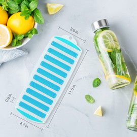 Meadow Lane Ice Stick/Cube Tray, 2-Pack Teal Blue and Bright Green, Narrow and Long for Sports Bottles