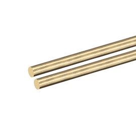 DMiotech 2Pack 5mm x 250mm, Brass Solid Round Rod, Brass Rod Lathe Bar Stock for DIY Craft
