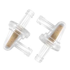 Polcatay 2 PCS Fuel Filter, 1/4" 90 Degree Small Engine Fuel Line Filter, Filter Out Impurities Copper Core Oil Cup, Universal for Most Motorcycles Scooters ATVs UTVs Engine Accessories (White)