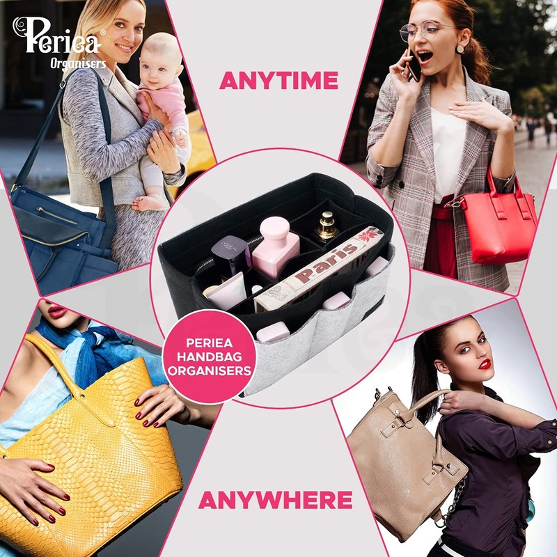 Periea 'Aya' Premium Felt Bag Organiser Insert - 2 Sizes