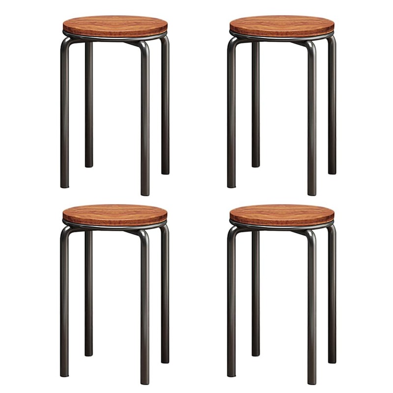 Rukulin Stacking Stools Set of 4, 18" H Backless Round