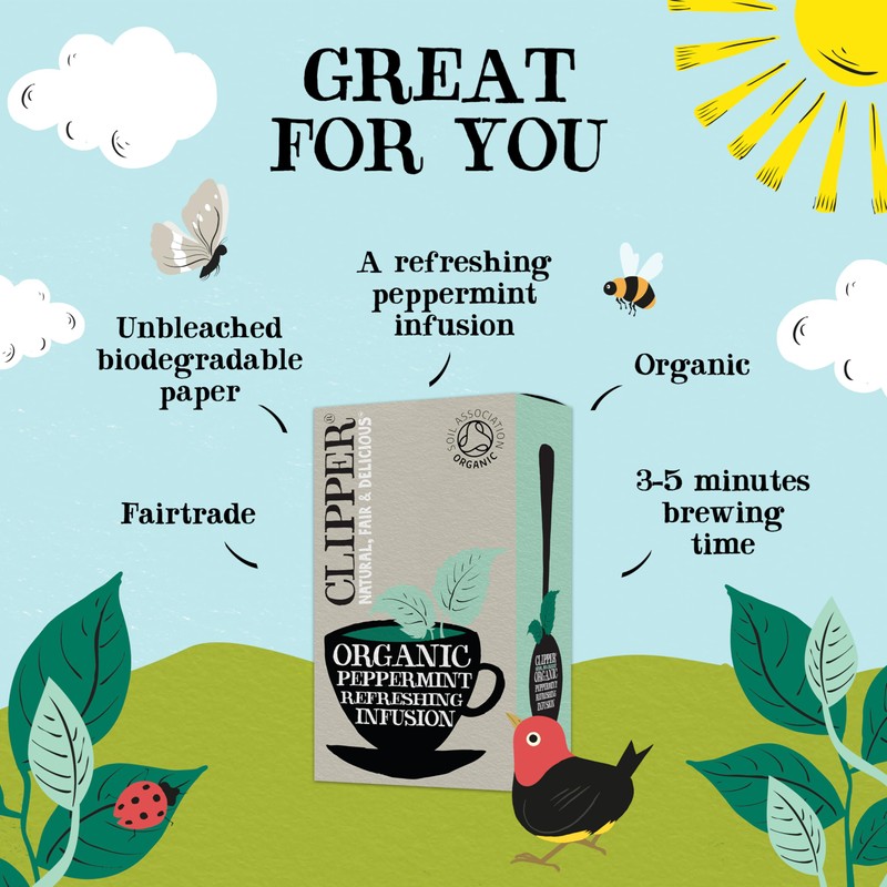 Clipper Organic Infusion Peppermint 20 Tea Bags (Pack of 6)