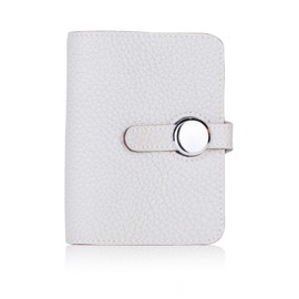 Leihou Women's Business Card Holder, Genuine Leather, Coin Purse, Large Capacity, Business Card Holder, Assorted Colors (Pearl Gray), gray