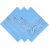 Funky Junque Printed Cotton Bandanas (3 Pack): Light Blue