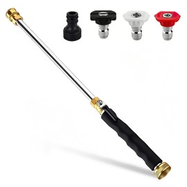 2026 Upgraded Jet Nozzle Power Washer for Garden Hose, Hydro Jet Nozzle Pressure Washer Tools with 3 High-Pressure Nozzles, High Pressure Washer Tools for Patio Car Pet Window (Black)