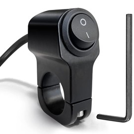 Greluma 1 x 22 mm (7/8 inch) Motorcycle Handlebar Switch, ATV Handlebar Headlight Switch, Aluminium Alloy Rocker Switch for Motorcycle, Light Bicycle, Headlight