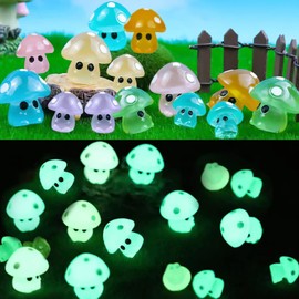 CLDURHGE Pack of 14 Assorted Fairy Garden Accessories Figure Forest Ghosts with Glow in the Dark Dangle Elves Anime Decoration Kodama Garden Decoration Gardening Pot Decoration