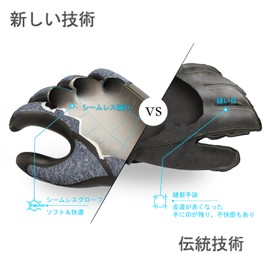[Vgo...] NGG X1 Seamless Knitting Gloves, Men's, Mechanic Gloves, Multi-purpose, Work Gloves, Maintenance Gloves, TP1130 (Gray,L)