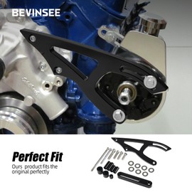 Bevinsee Power Steering Pump Mounting Bracket Compatible with Ford Small Block 289 & 302 Engines Passenger Cars 1964-1969 / Trucks 1964-1976 Black