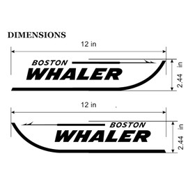 Imagnt Studio Set of 2 Boston Whaler Decals for Boat Hull, Marine Grade Restoration Sticker kit (Red, 12 inches)