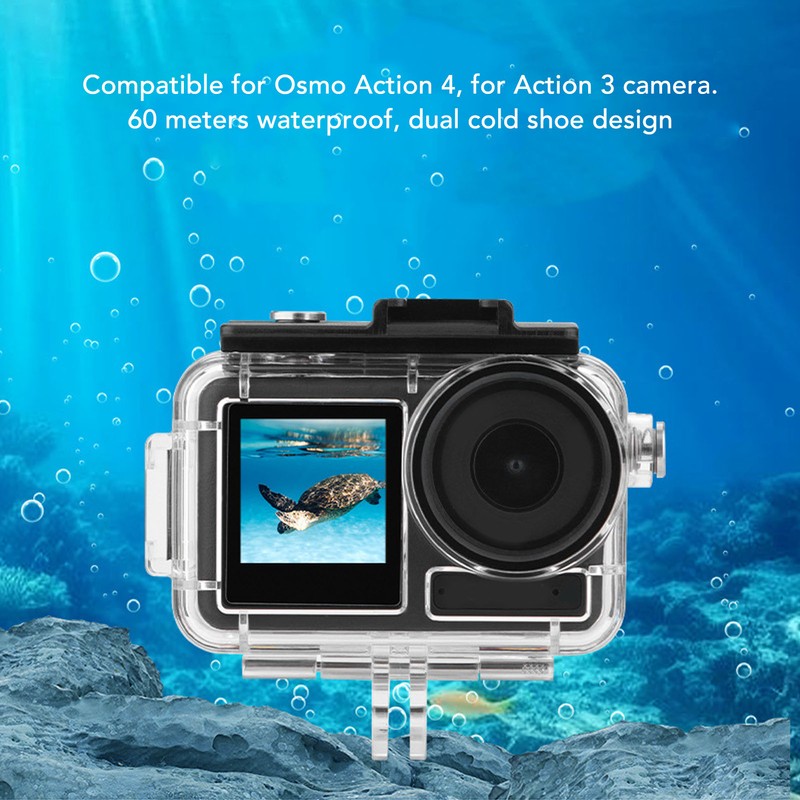 Action Camera Waterproof Case Underwater Protective Housing Case Compatible for