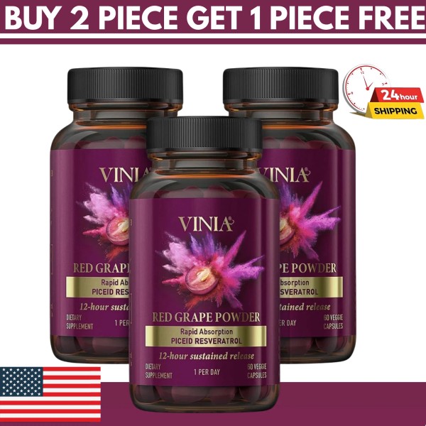 unbranded Vinia Red Grape Powder Rapid Absorbtion Piceid Resveratrol 60