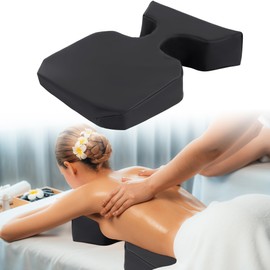 HOMBYS Supportive Breast Pillow for Massage Table, Extra Thick 5" Height Resuable Waterproof Massage Bolster Pillow Cushion for Stomach Sleeper, Beauty Salon SPA Breast Pillow for Sleeping，Black