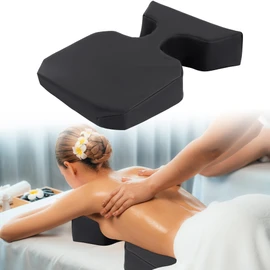 HOMBYS Supportive Breast Pillow for Massage Table, Extra Thick 5" Height Resuable Waterproof Massage Bolster Pillow Cushion for Stomach Sleeper, Beauty Salon SPA Breast Pillow for Sleeping，Black