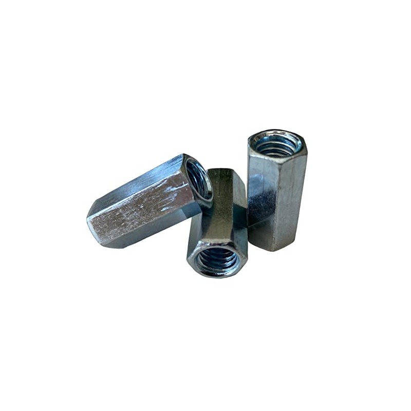 Hex Rod Coupling Nuts 3/8-16 x 1-1/8 Length Threaded Rod